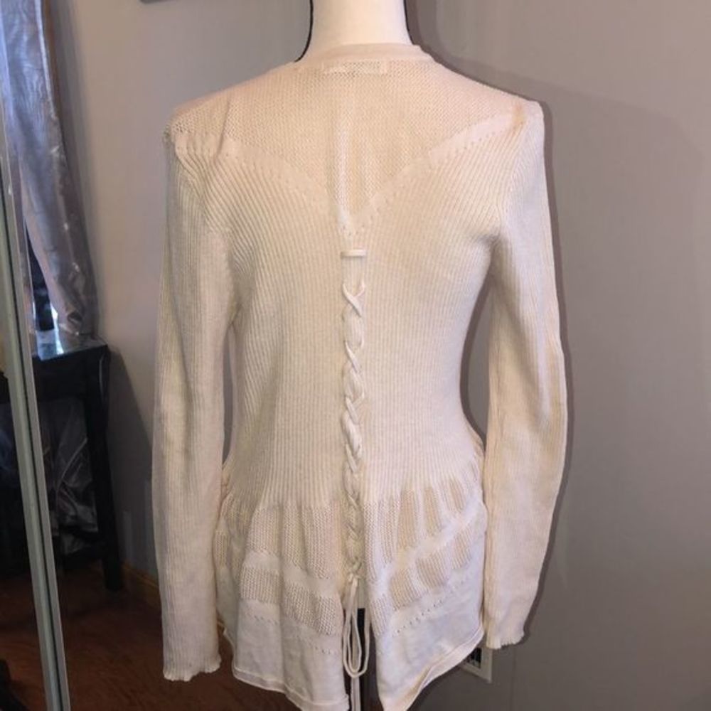 Cream cardigan with back detail